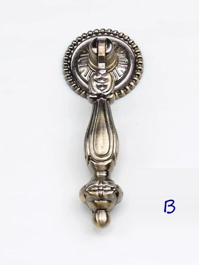 2.5" 3.75" 5" Drawer Pulls, Single Drop Knob, Swing Bail Handle, Antique Bronze