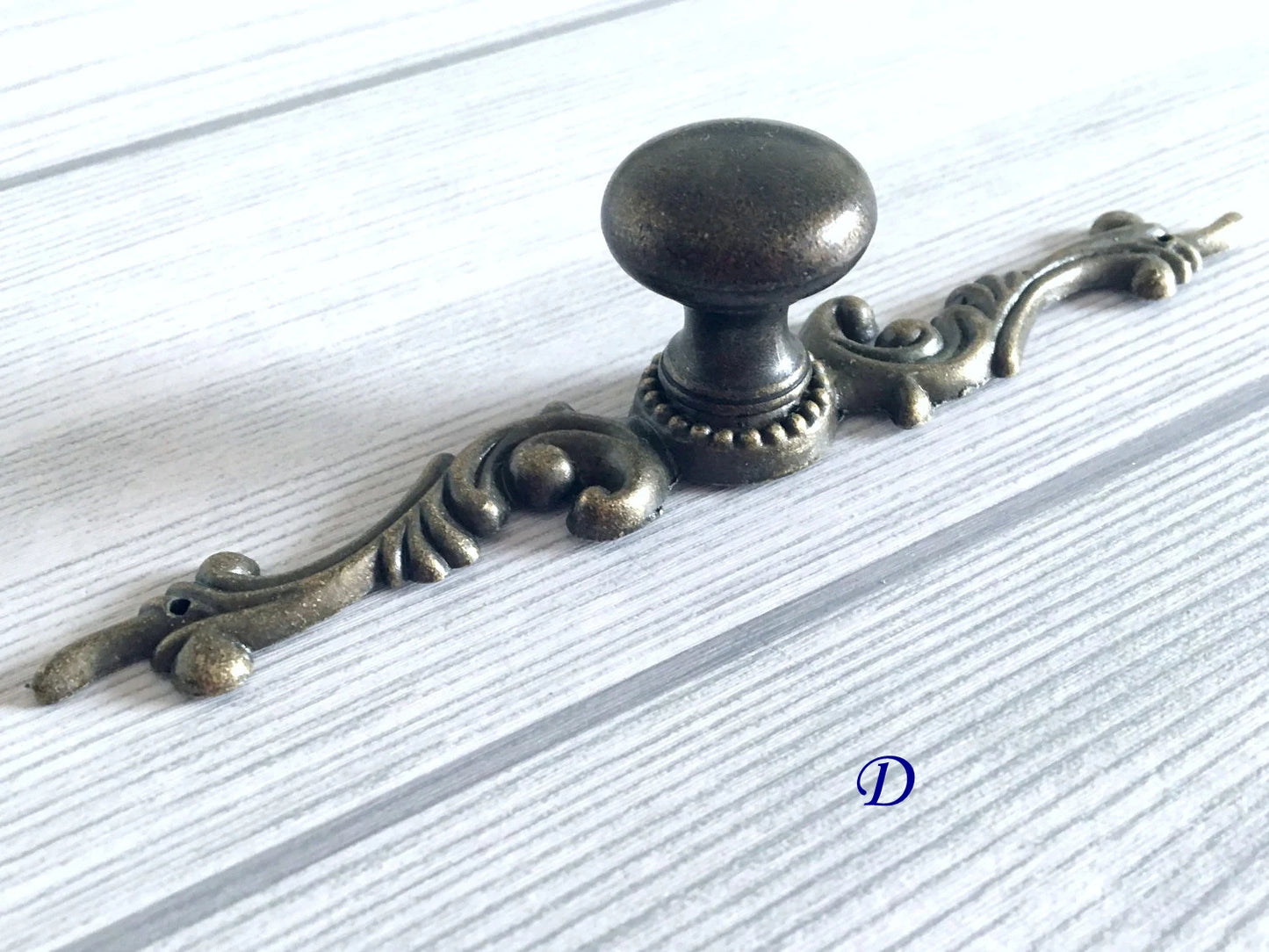 Antique Bronze Drawer Knob with Backplate, Cabinet Pulls Hardware, Vintage Style