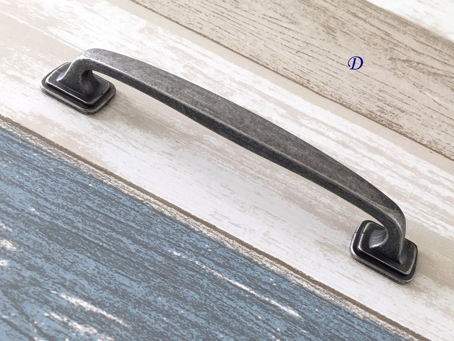 3" 3.75" 5" Cabinet Pull Handles, Antique Pewter, Rustic Kitchen Hardware