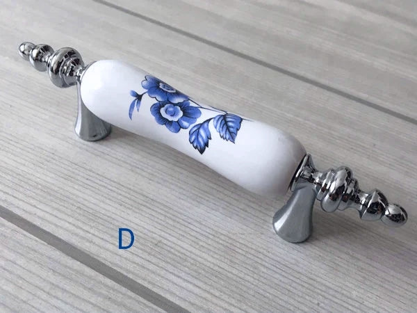 3" Centers Porcelain Cabinet Pull, Ceramic Drawer Handles 76 mm Holes