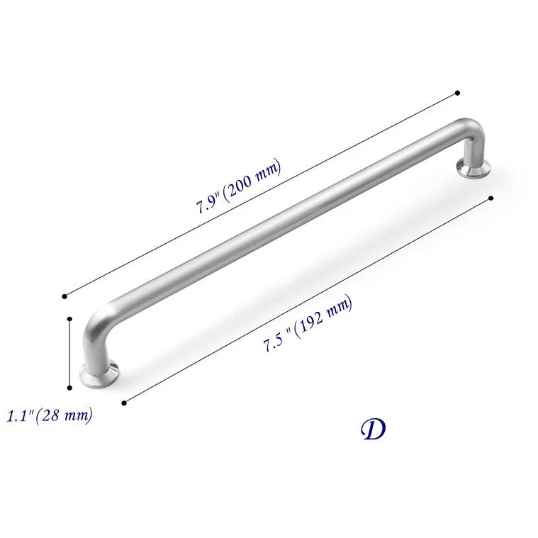 Brushed Nickel Cabinet Pull, Wire Drawer Handle, Modern Minimalist Kitchen Hardware