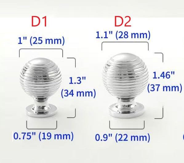 Ball Cabinet Knob, Solid Brass, Polished Chrome Drawer Pull, Kitchen Hardware