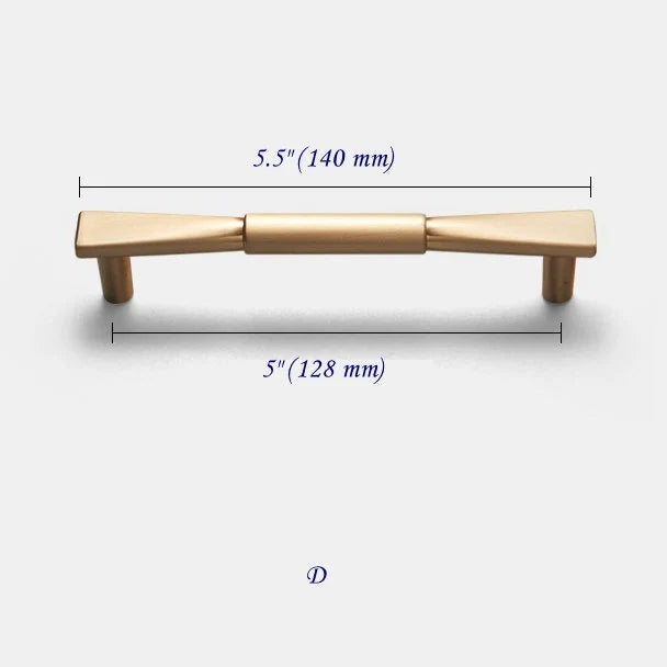 3.75" 5" 7.5" Brushed Gold Cabinet Pulls, Mid Century Modern Kitchen Hardware