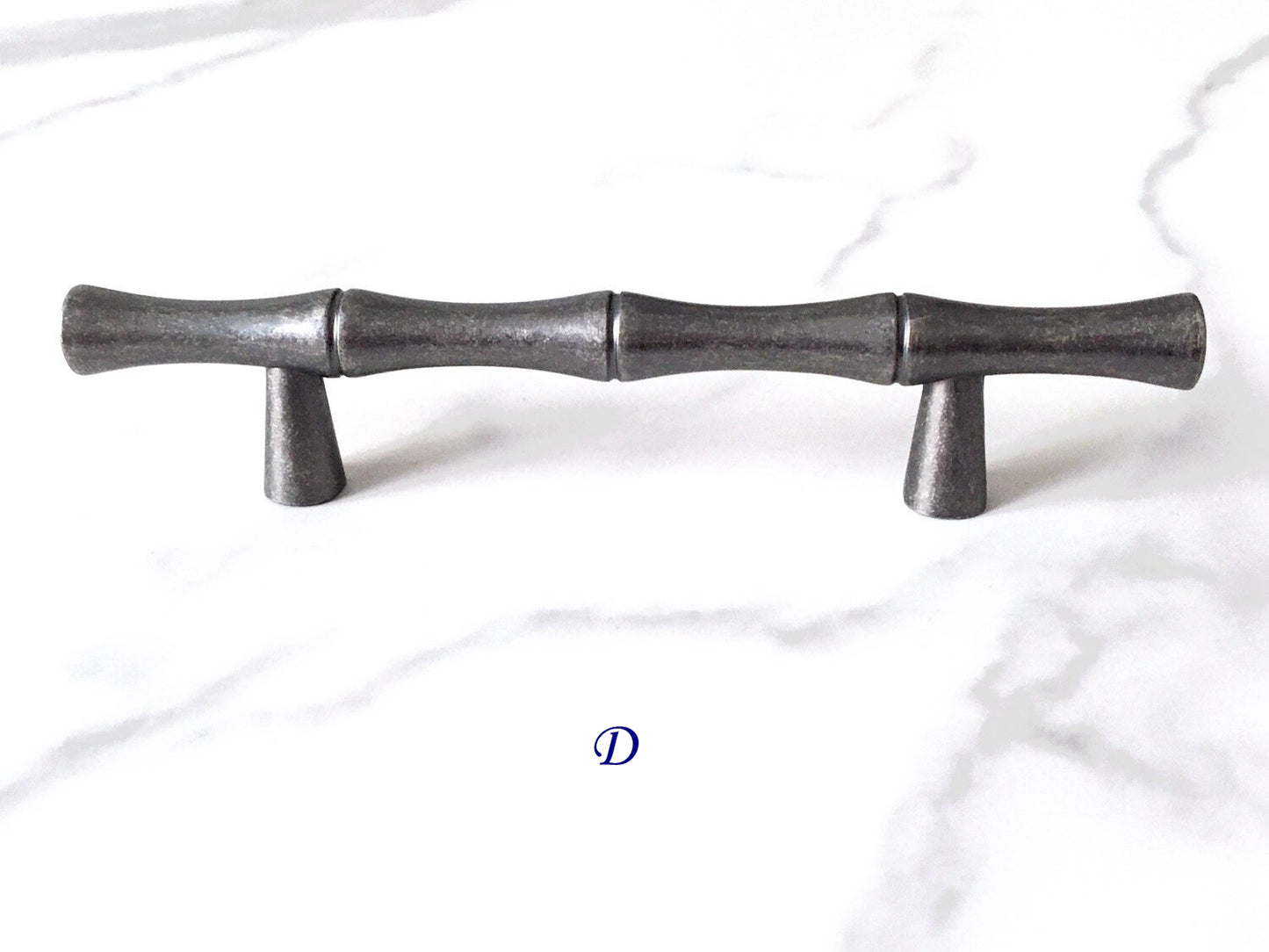 Antique Pewter Bamboo Cabinet Pulls and Drawer Knobs
