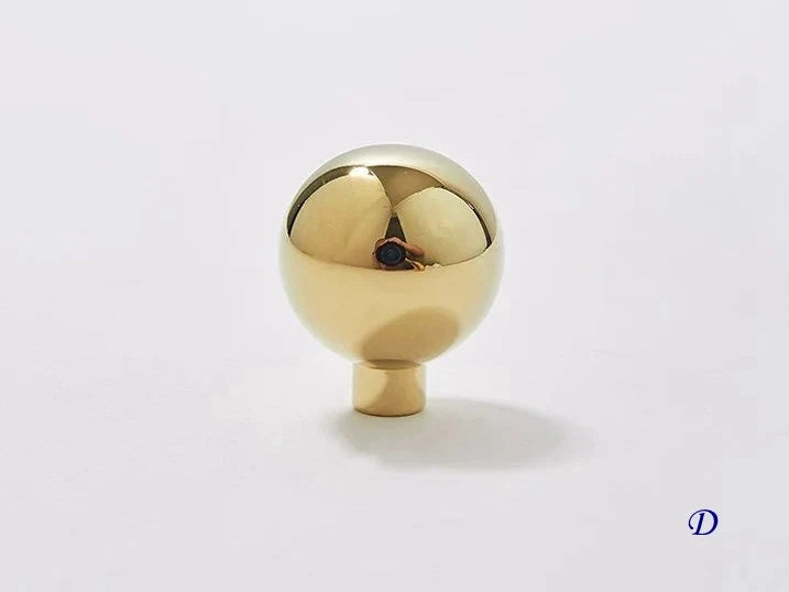 Brass Cabinet Ball Knobs, Polished Gold Chrome, Sleek Modern, Lynns Hardware