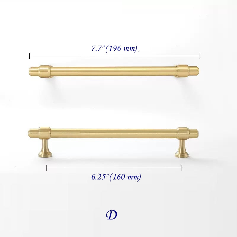 Minimalism Cabinet Bar Pulls, Solid Brass, Brushed Gold, Modern Mid Century Kitchen Hardware