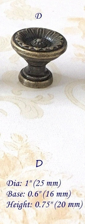 Antique Bronze Drawer Knob, Cabinet Pulls Hardware, Vintage Look