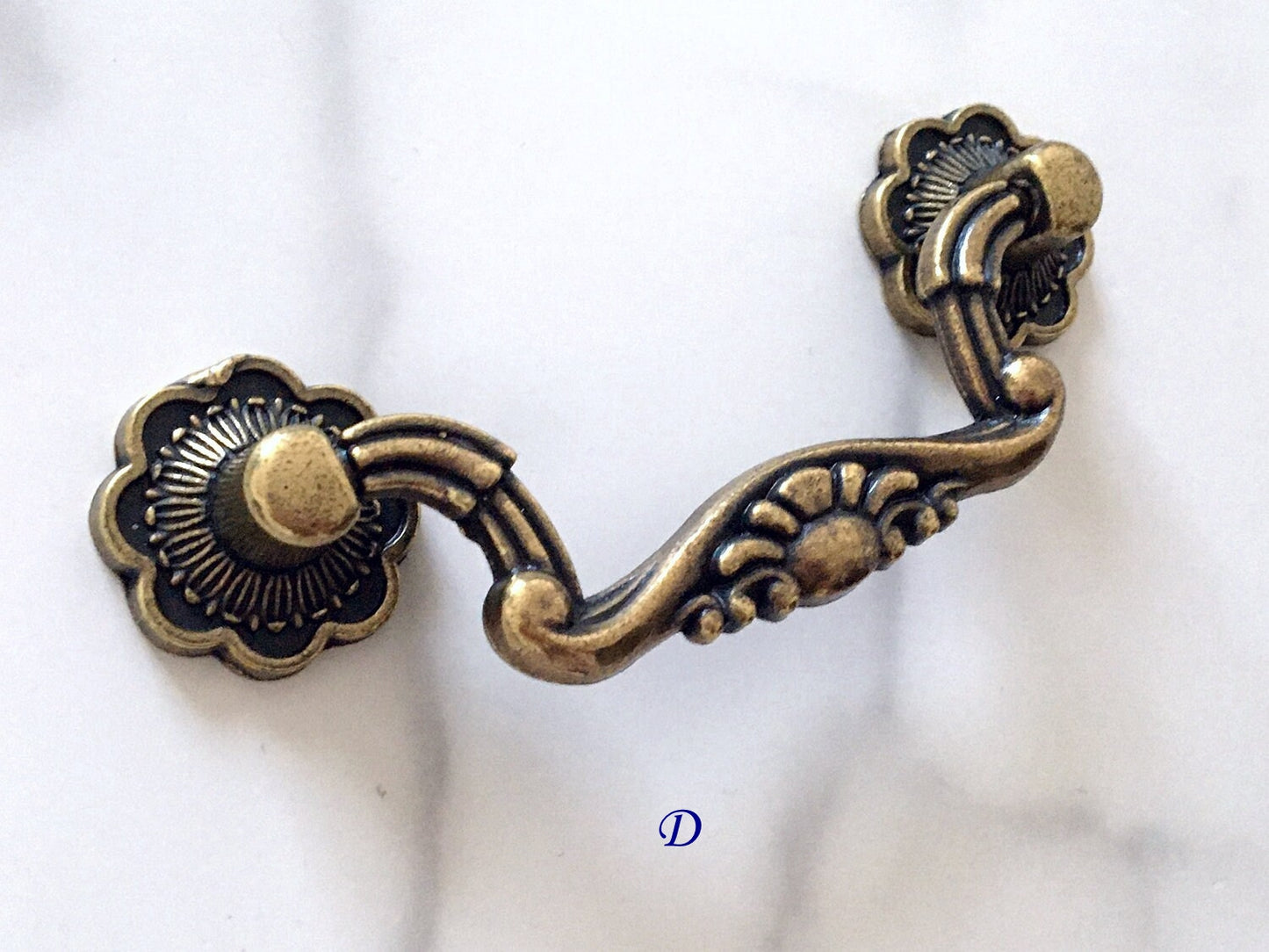 3" 3.75" Vintage Style Drop Bail Drawer Pulls, Antique Bronze, 76 96 mm Centers