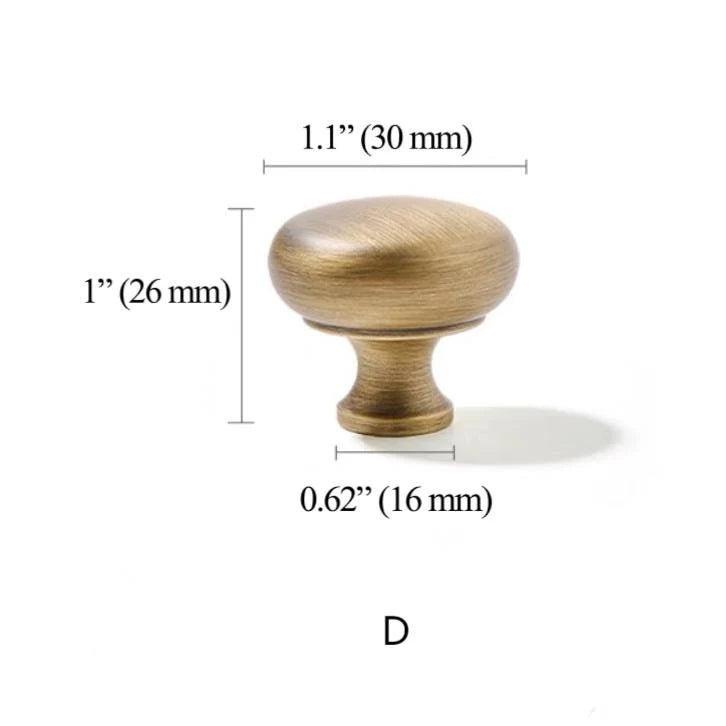 Retro Antique Bronze Cup Pull and Knobs, Solid Brass, Kitchen Hardware