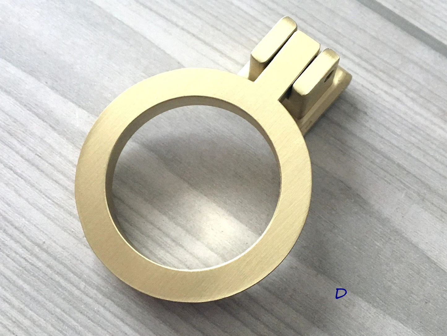 2.5" 3.75" 5" Brushed Gold Brass Drawer Handle, Drop Ring Pull, Circle Knob, MCM Hardware