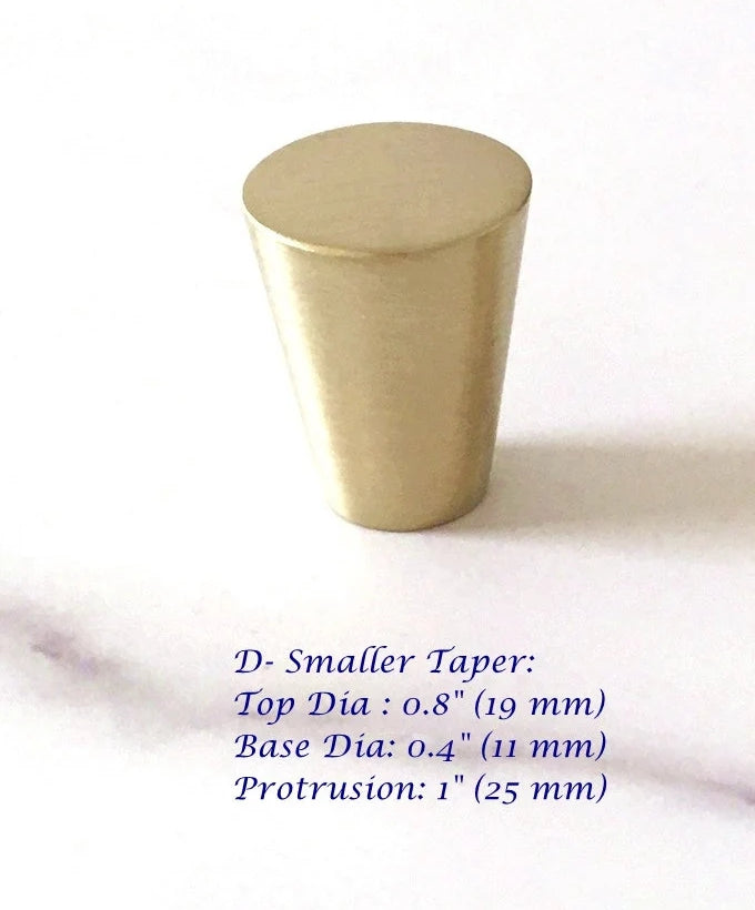 Brushed Gold Dresser Drawer Knob, Kitchen Cabinet Pull, Half Circle, Quarter Moon, Conical