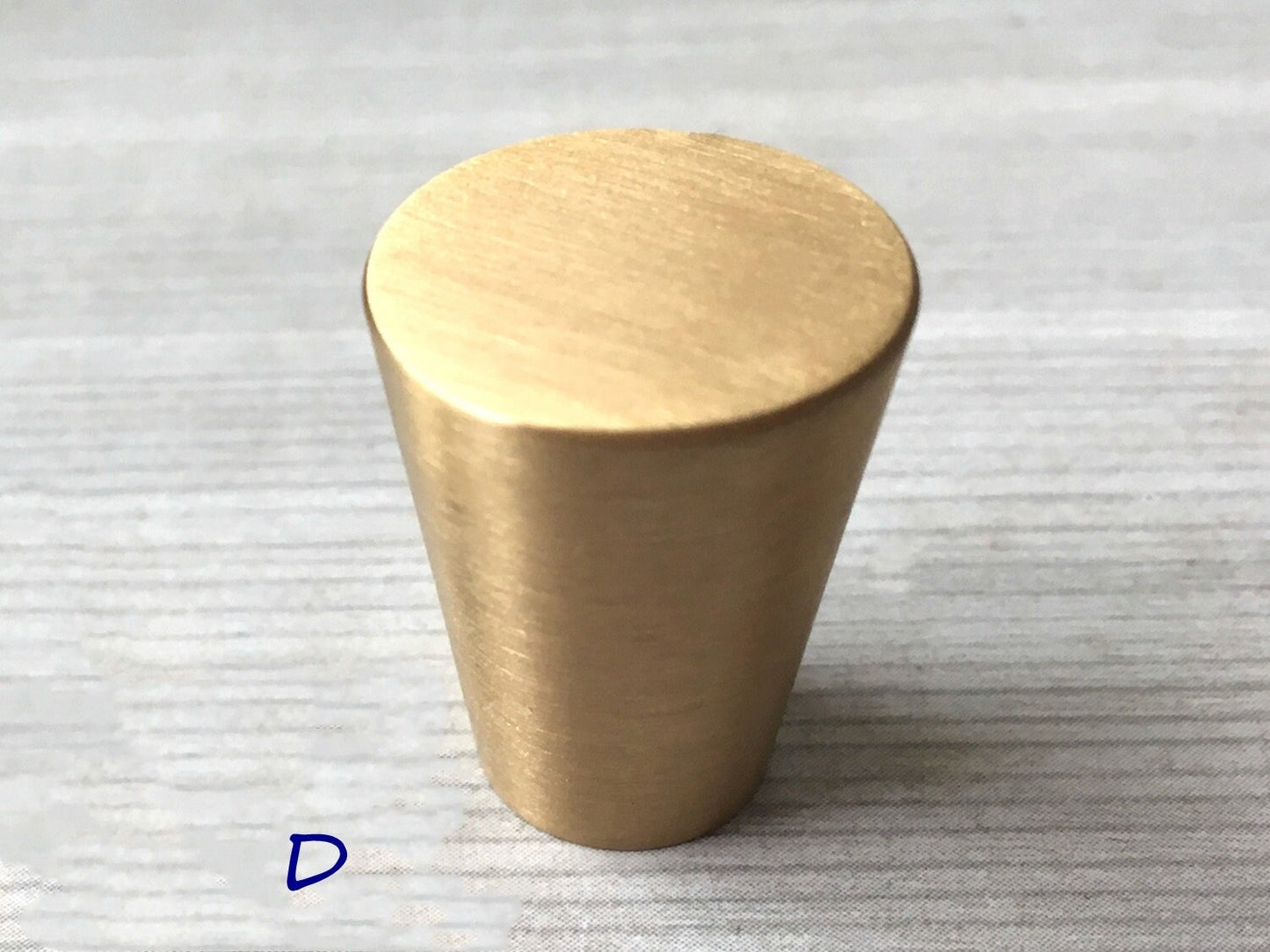 Tapered Brass Knob, Cone Drawer Pulls, Mid Century Modern Kitchen Hardware, Brushed Gold