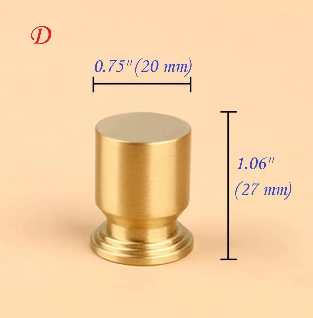 Solid Brass Cabinet Knobs, Classic Cylinder Knurled, Kitchen Hardware
