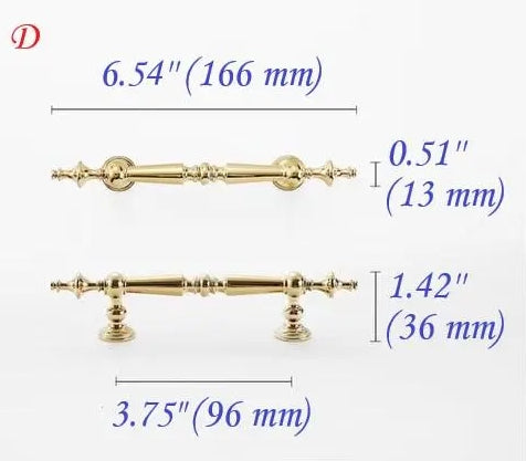 Polished Brass Cabinet Bar Pulls European Style Luxury Shiny Gold