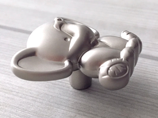 Elephant Kids Drawer knob in nickel silver