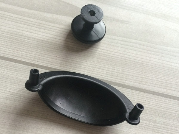 2.75" Cup Drawer Pull & Cabinet Knob in Matte Black, 2-3/4 Inch 70 mm Centers
