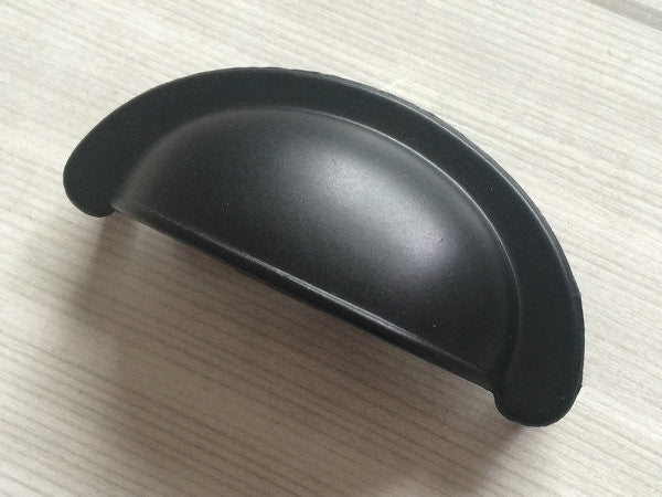 2.75" Cup Drawer Pull & Cabinet Knob in Matte Black, 2-3/4 Inch 70 mm Centers