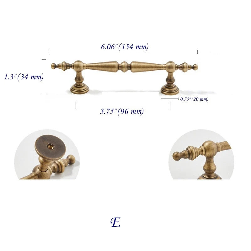 Brass Cabinet Pull Handles, Antique Bronze, Modern Mid Century Kitchen Hardware