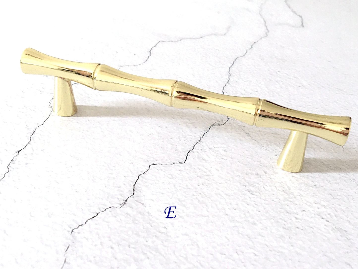 Bamboo Cabinet Pulls and Drawer Knobs, Polished Gold, Kitchen Hardware