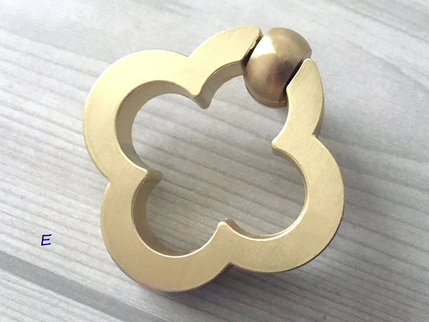2.5" 3.75" 5" Brushed Gold Brass Drawer Handle, Drop Ring Pull, Circle Knob, MCM Hardware
