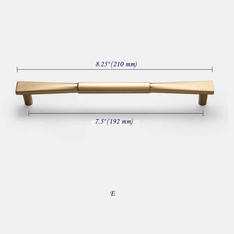 3.75" 5" 7.5" Brushed Gold Cabinet Pulls, Mid Century Modern Kitchen Hardware