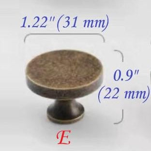 Classic Antique Bronze Cabinet Knob, Solid Brass, Retro Vintage Victorian Rustic Kitchen Hardware