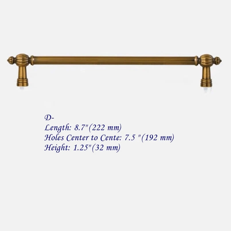 3.75" 5" 7.5" Antique Gold Brass Cabinet Pulls, Mid Century MCM Kitchen Hardware