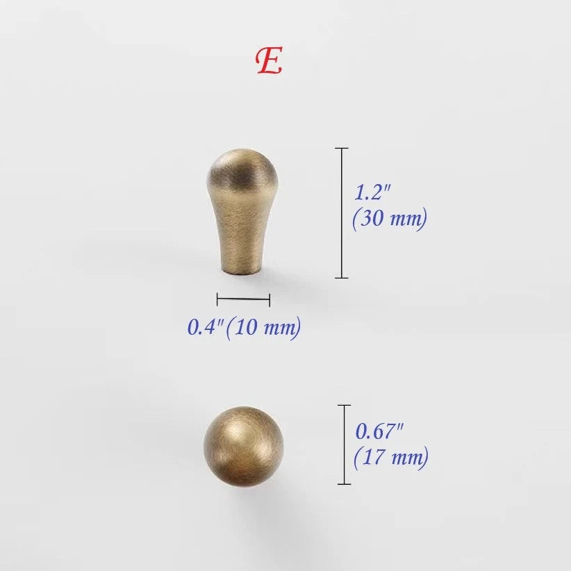 Solid Brass Antique Bronze Cabinet Knobs, Sphere Ball Drawer Pull