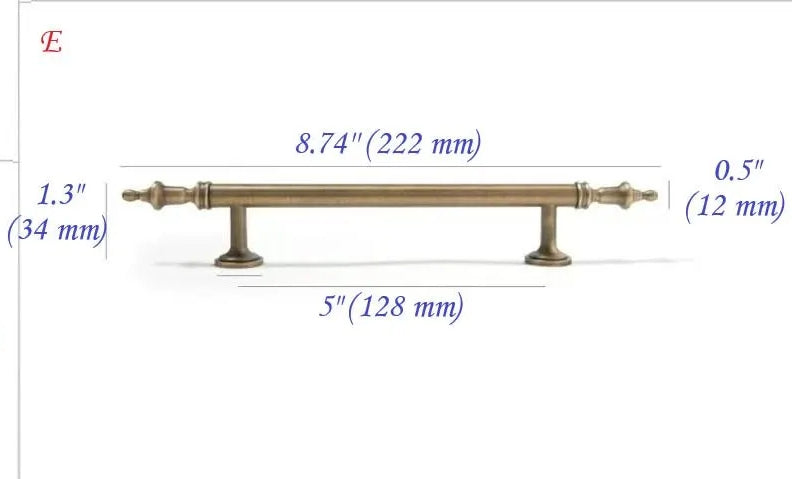 Brass Cabinet Pulls, Antique Bronze, Mid Century Modern Kitchen Hardware