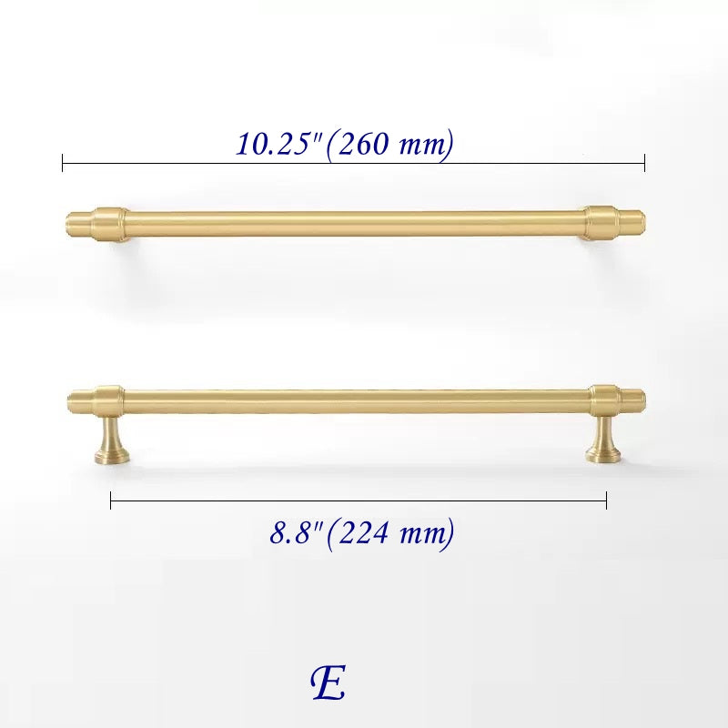 Minimalism Cabinet Bar Pulls, Solid Brass, Brushed Gold, Modern Mid Century Kitchen Hardware