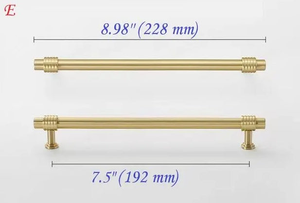 Brushed Brass Cabinet T Bar Handle Gold Vanity Pull, Kitchen Hardware