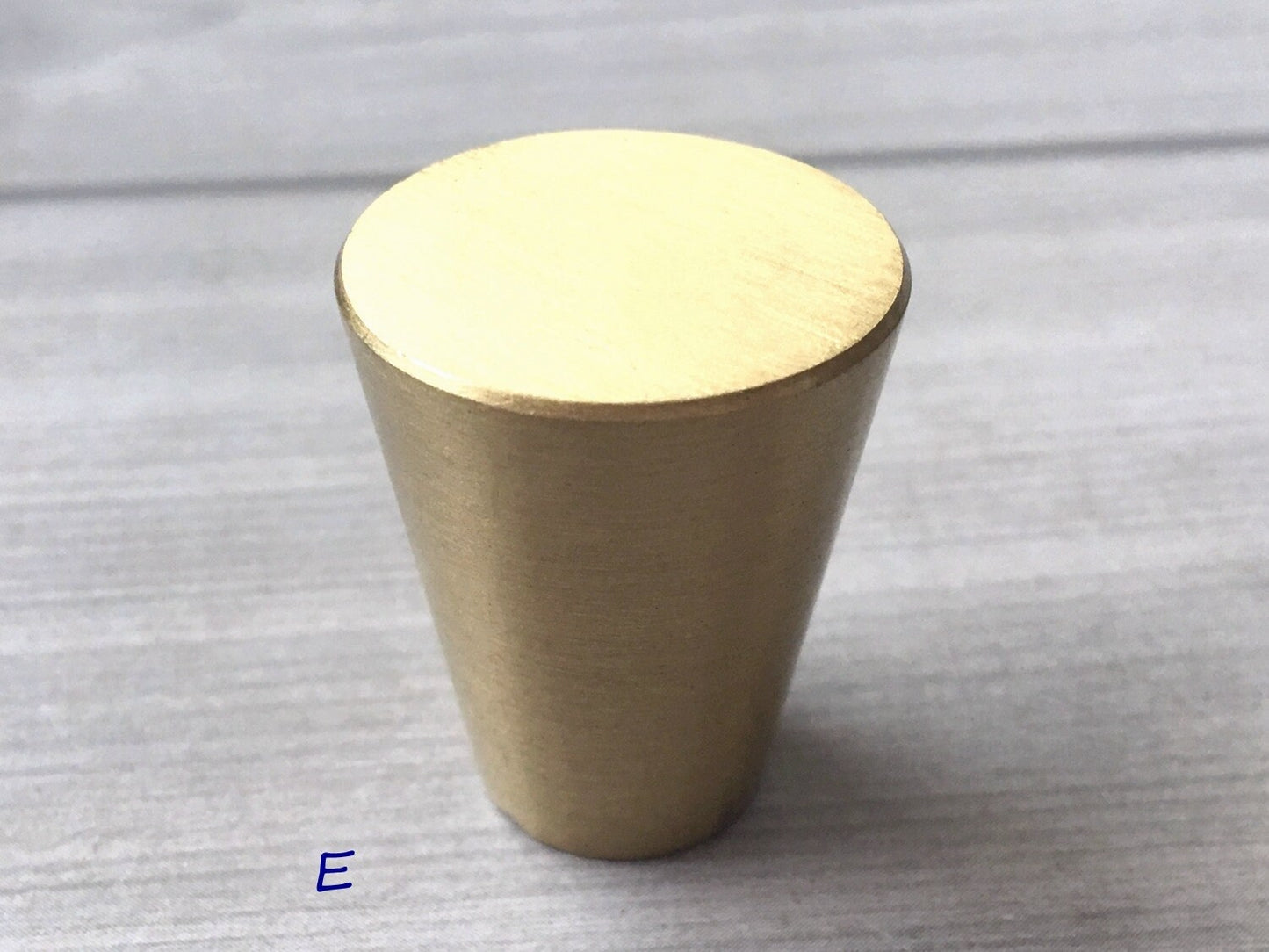 Tapered Brass Knob, Cone Drawer Pulls, Mid Century Modern Kitchen Hardware, Brushed Gold