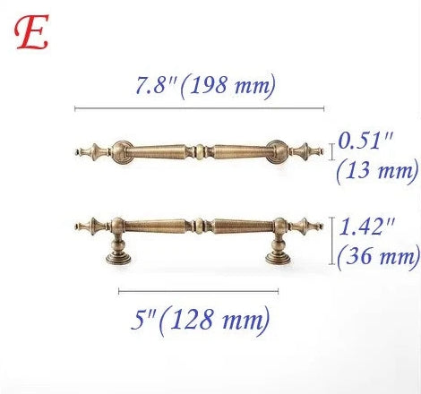 European Style Brass Cabinet Pull, Antique Bronze, Retro Kitchen Hardware