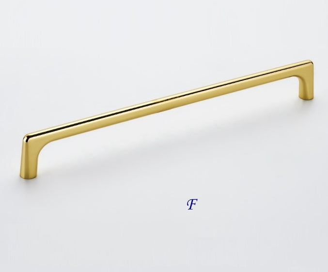 Polished Gold Cabinet Pulls, MCM Wardrobe Handles, Kitchen Hardware