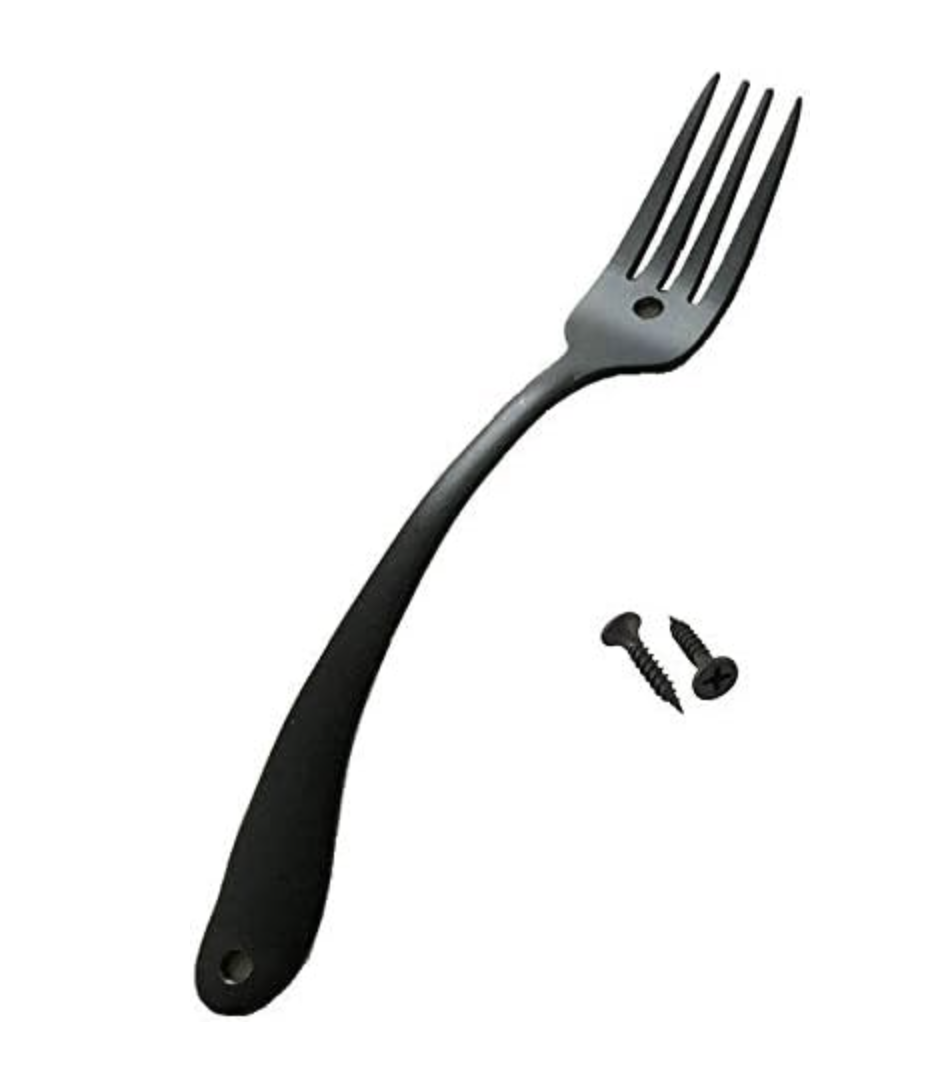 Spoon Fork Farmhouse Style Kitchen Cabinet Pulls, Antique Black