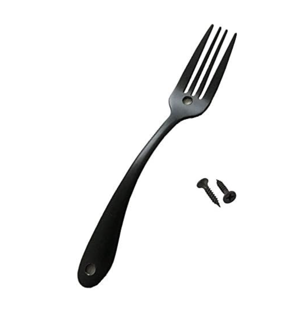 Spoon Fork Farmhouse Style Kitchen Cabinet Pulls, Antique Black