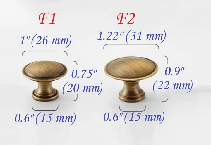 Brass Knob, Drawer Pulls, Kitchen Hardware, Antique Bronze
