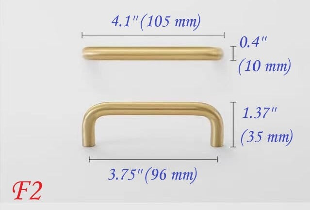 Brushed Brass D Cabinet Pulls, Cup Handles, Kitchen Hardware