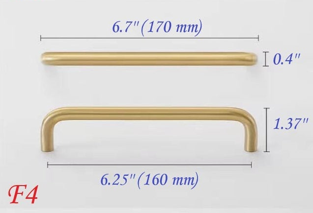 Brushed Brass D Cabinet Pulls, Cup Handles, Kitchen Hardware