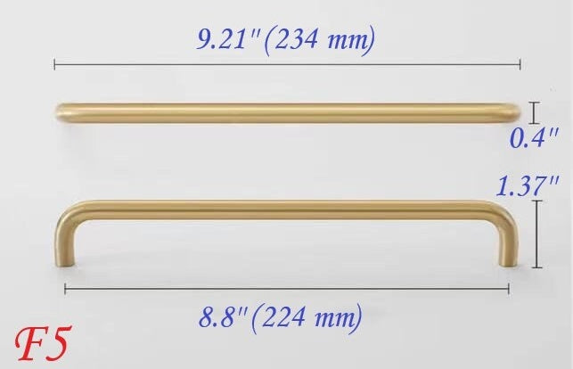 Brushed Brass D Cabinet Pulls, Cup Handles, Kitchen Hardware