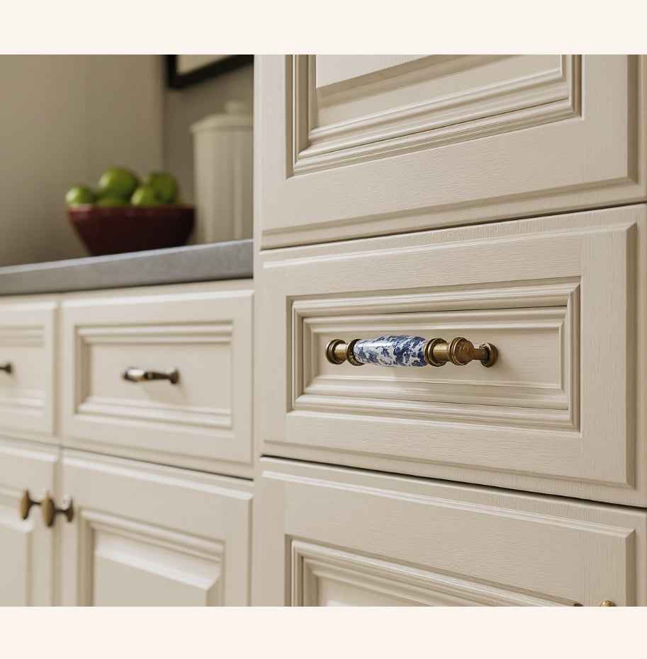 Blue and White Porcelain Drawer Pulls - 3", 3.75", 5" Oriental Cabinet Handles
