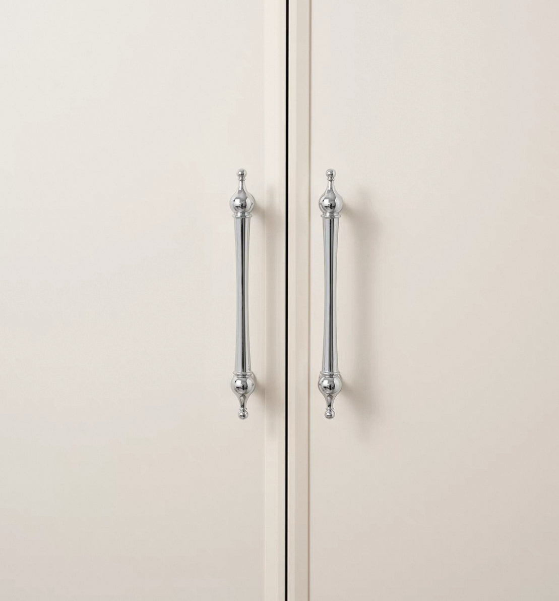 European Polished Chrome Cabinet Handle, Round Drawer Knob, Contemporary Kitchen Hardware