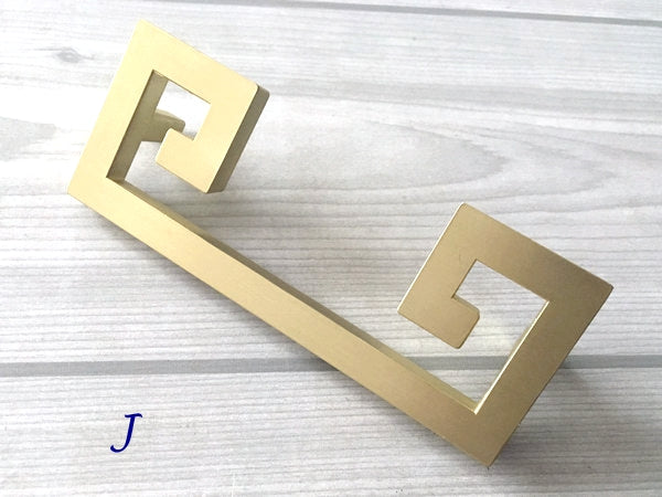 2.5" 3.75" 5" Brushed Gold Brass Drawer Handle, Drop Ring Pull, Circle Knob, MCM Hardware