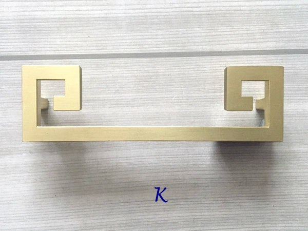 2.5" 3.75" 5" Brushed Gold Brass Drawer Handle, Drop Ring Pull, Circle Knob, MCM Hardware