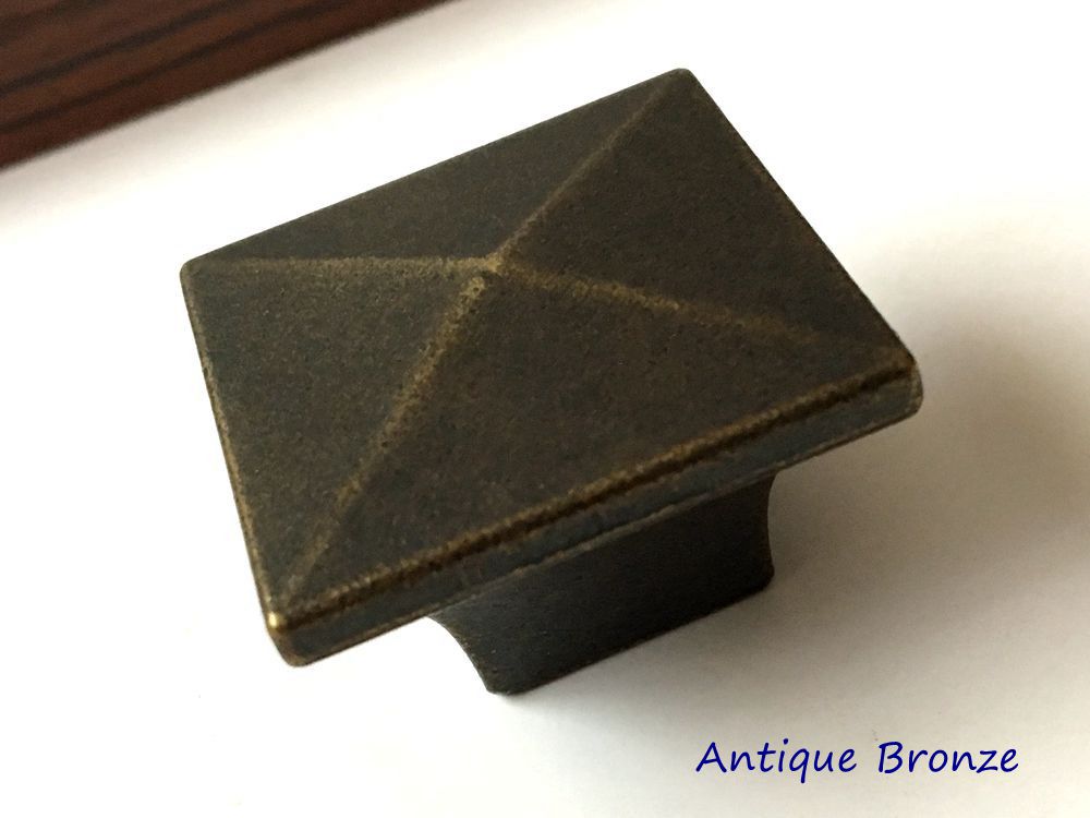 Square Cabinet Knobs, Modern Kitchen Hardware, Gold Nickel Bronze Chrome Black