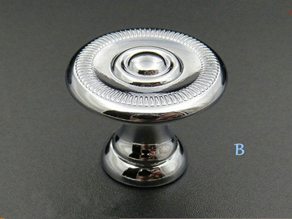 Polished Chrome Drawer Knob with Back Plate, Cabinet Door Pulls, Kitchen Hardware