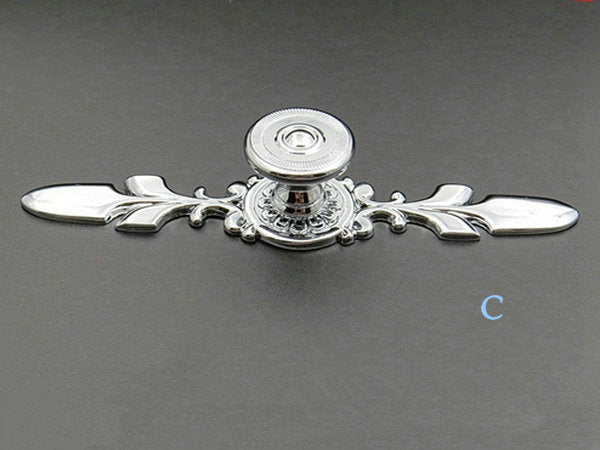 Polished Chrome Drawer Knob with Back Plate, Cabinet Door Pulls, Kitchen Hardware