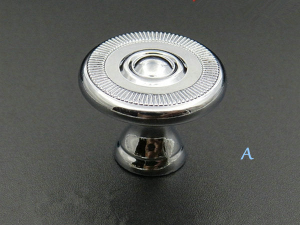 Polished Chrome Drawer Knob with Back Plate, Cabinet Door Pulls, Kitchen Hardware