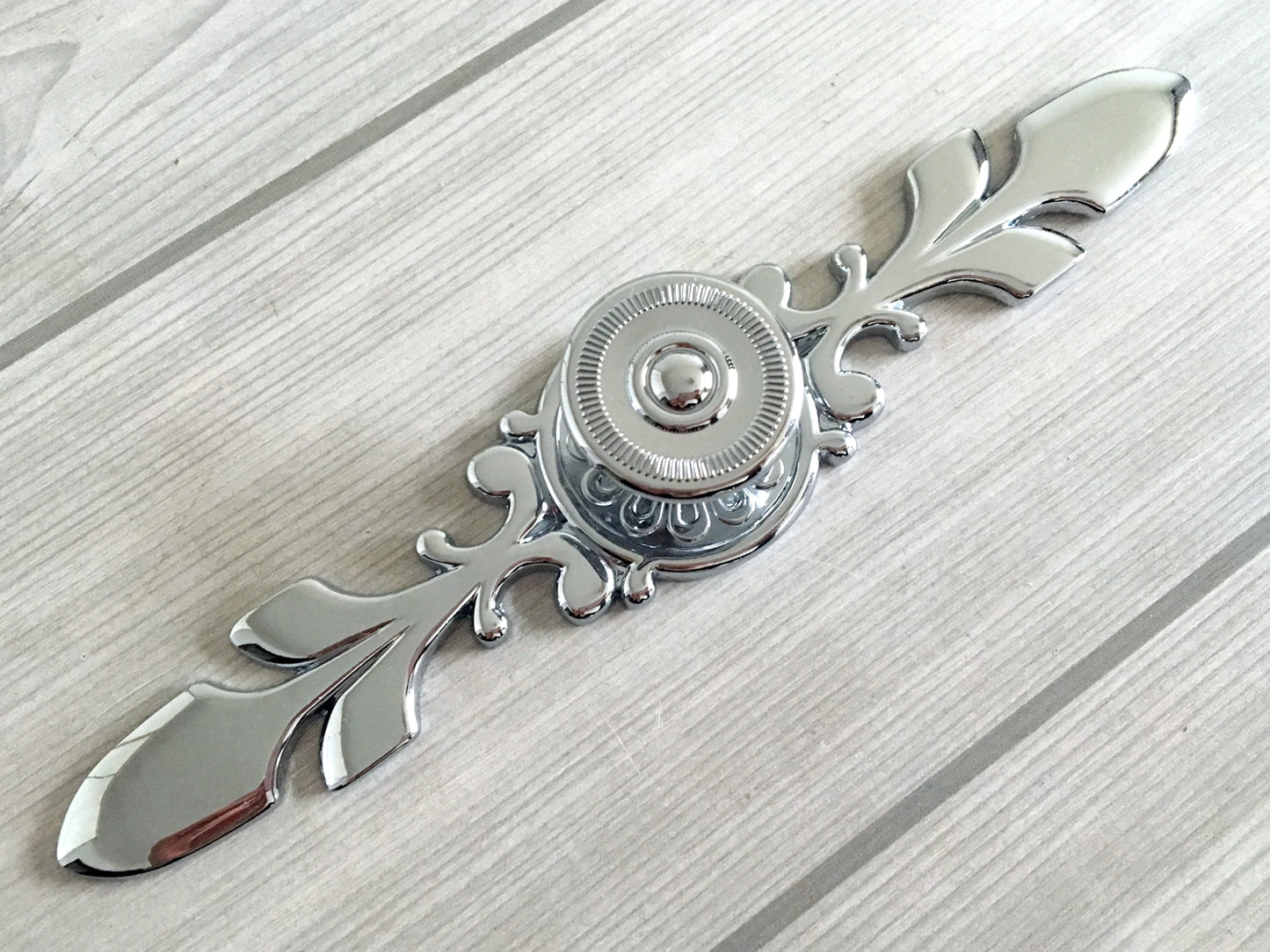 Polished Chrome Drawer Knob with Back Plate, Cabinet Door Pulls, Kitchen Hardware