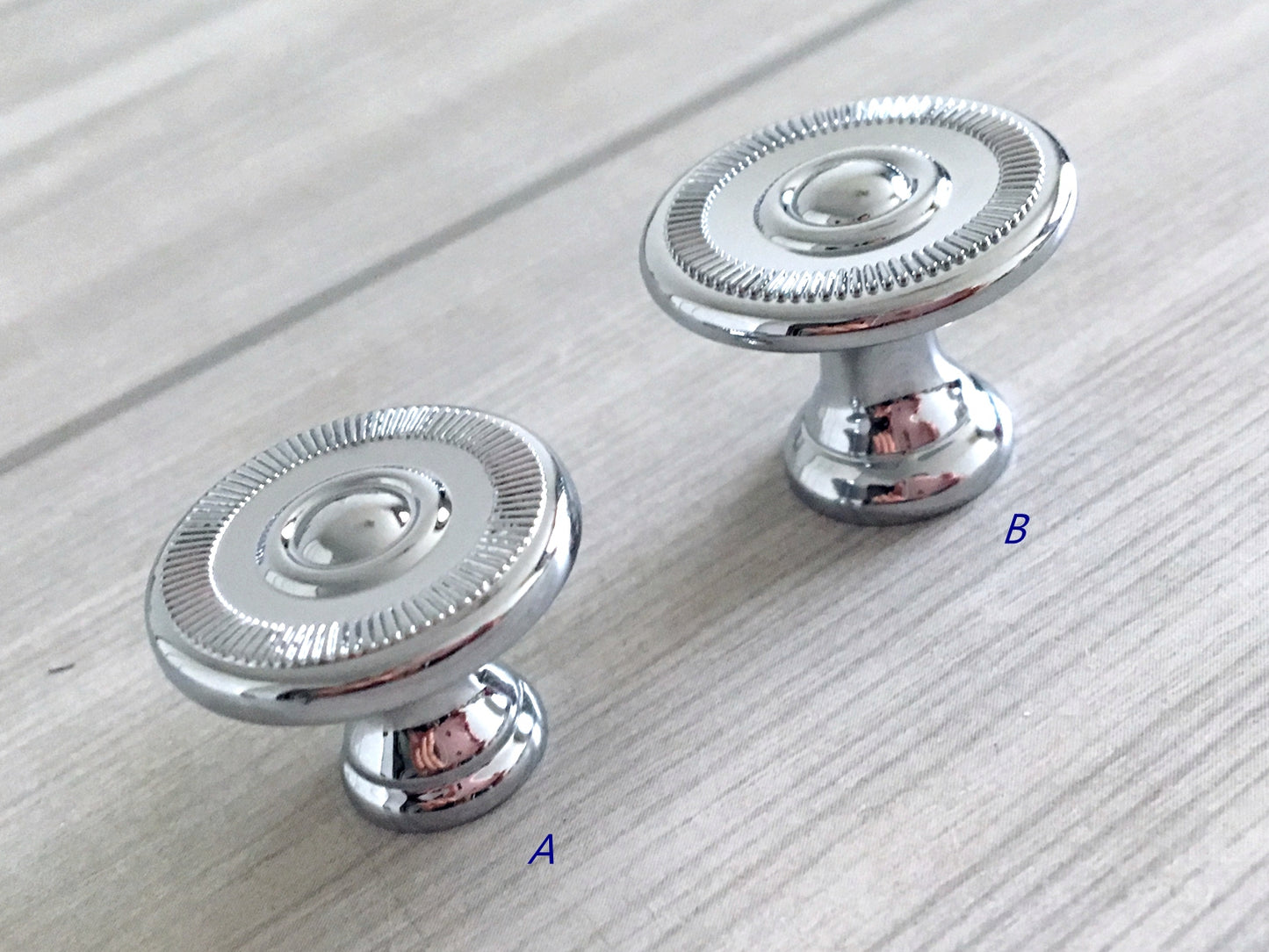 Polished Chrome Drawer Knob with Back Plate, Cabinet Door Pulls, Kitchen Hardware